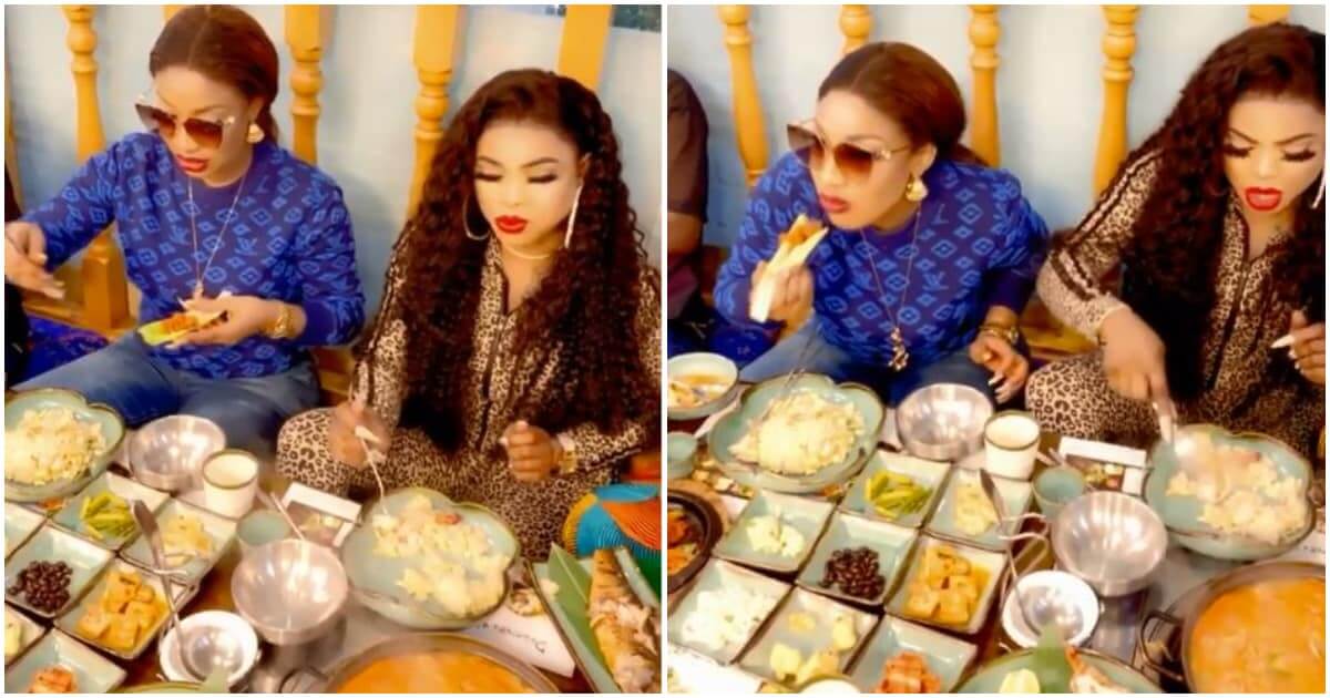 Tonto Dikeh And Bobrisky Tension Fans As Their Dine Together In Dubai  