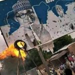 Katsina Anti-Banditry Protest: Protesters burn Buhari, Masari billboard  