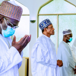 PHOTOS: Buhari Attends First Juma’at Prayers As Mosques Reopen  