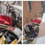 Helicopter Crashes At Opebi, Lagos  