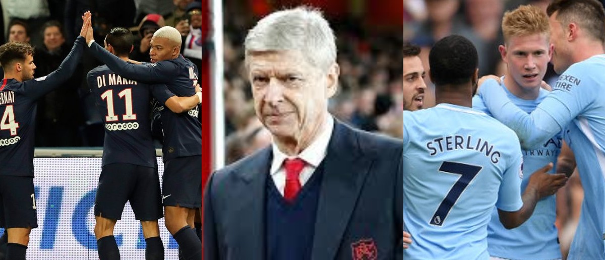 Former Arsenal Boss, Arsene Wenger Believes PSG And Man City Are The Only Teams That Can Win UCL Title  