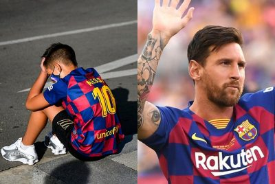 Messi Transfer: Twitter Users React To The Photos Of A Boy Left Disappointed By Messi’s Absence For Training  