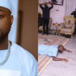 Davido Prostrates For Oniru Of Iruland As He Visits The Royal Majesty  