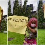 DJ Cuppy Joins #ENDSARS Protest Defying Heavy Downpour And Bad Weather (VIDEO)  
