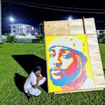 Talented Artist Makes A Portrait Of Davido With Rubik's Cubes  