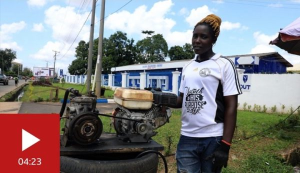 This Lady Returned From Italy To Become A Vulcanizer In Nigeria