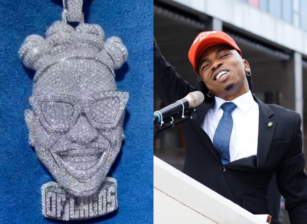 Mayorkun Flaunts His N14m Diamond Customized Pendant By Icebox  