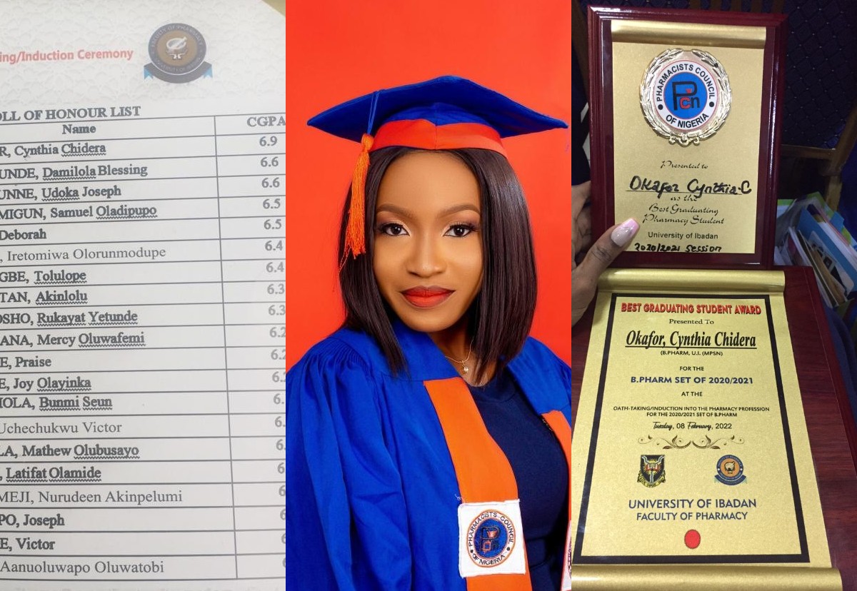 Meet Cynthia Okafor, University of Ibadan Best Graduating Student With 6.9/7 CPGA  