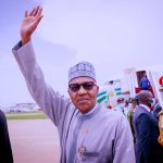 2023: Buhari Arrives Adamawa For Tinubu's Campaign  